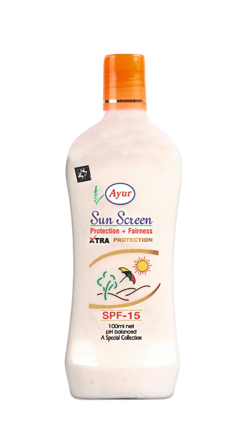 Ayur Sunscreen Lotion SPF-15 Suitable for All Skin Type (200ml)