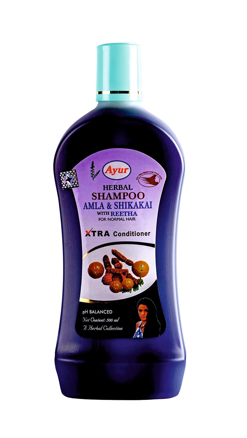 Ayur herbal Amla and Shikakai shampoo for men and women | Controls Dandruff & Reduces Hairfall | Suitable for All Hair Types (500ml)