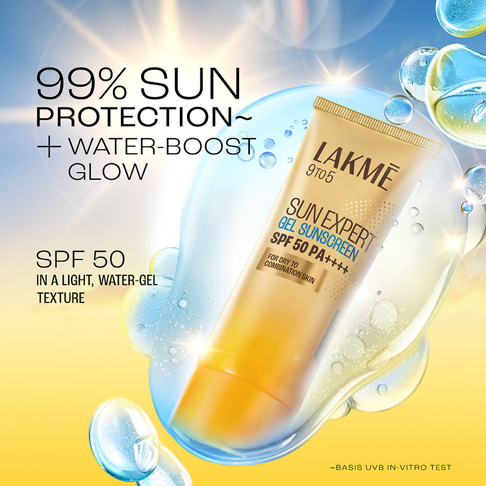 Lakme Sunscreen Gel SPF 50 PA+++Niacinamide, Water Light, For Normal To Oily Skin,No White Cast