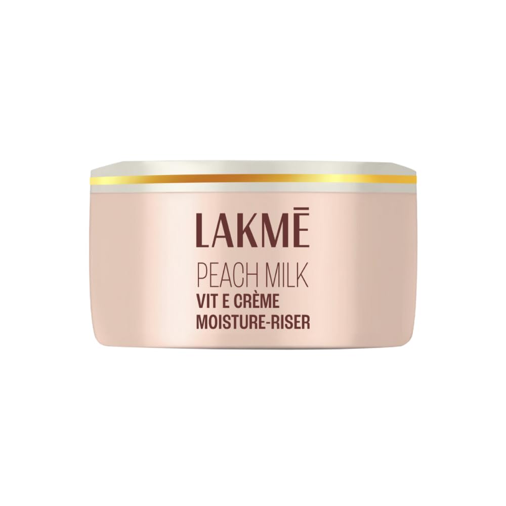 LAKMÉ Peach Milk Soft Crème Moisturizer For Face 100g || Daily Lightweight Whipped Cream With Vitamin E For Soft|| Glowing Skin - Non Oily 24h Moisture