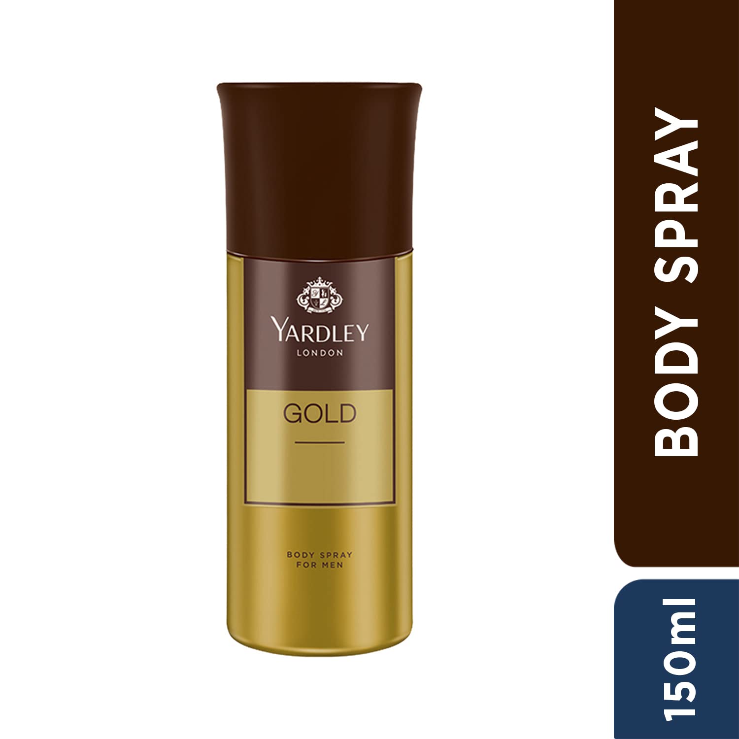 Yardley London Gentleman Gold Body Spray for Men| Fresh Rosemary & Mint Notes| Masculine Fragrance| Body Deodorant for Men| 150ml