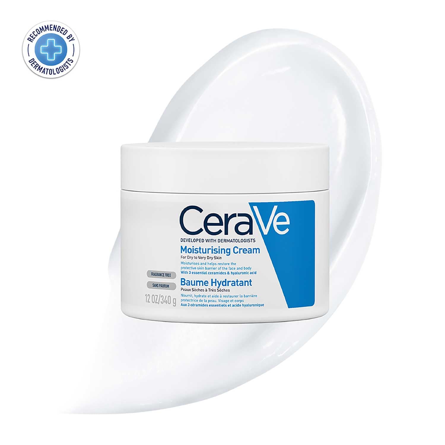 CeraVe Moisturizing Cream For Dry To Very Dry Skin (340gm) - Formulated with 3 Essential Ceramides And Hyaluronic Acid | Non-Comedogenic Moisturizer For Face and Body
