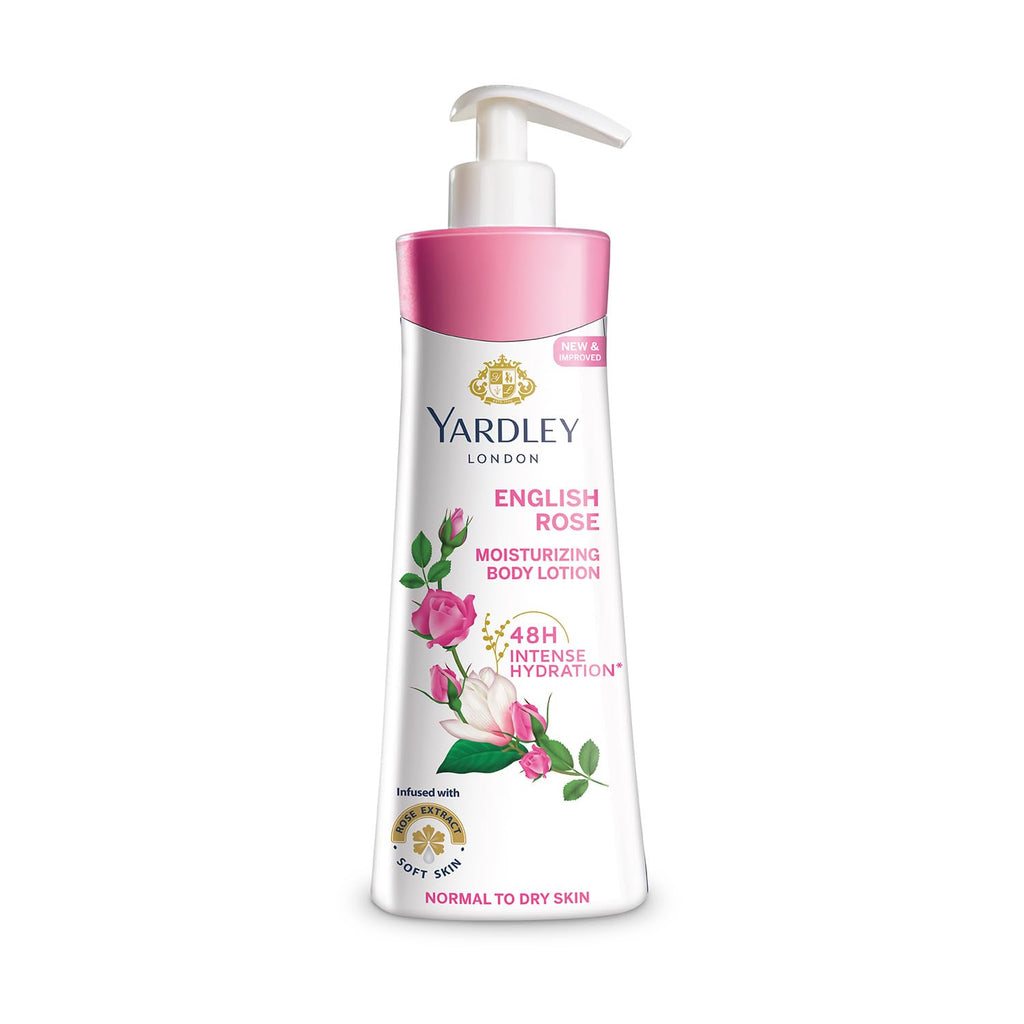 Yardley London English Rose Moisturizing Body Lotion With Germ Shield| Infused With Rose & Geranium Oil| Daily Use Hand & Body Lotion With Vitamin C & B3 For Women| 400ml