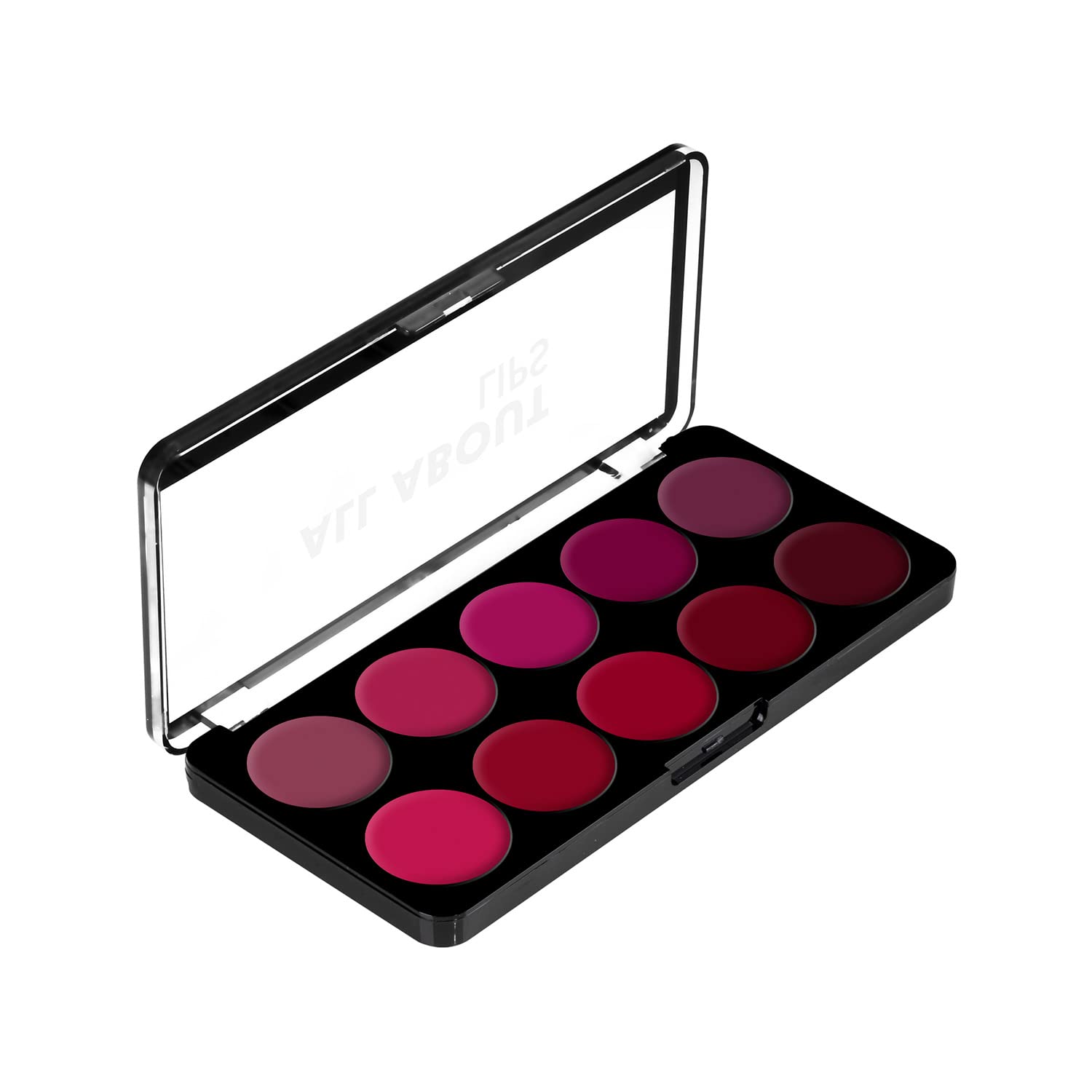 Swiss Beauty All About Lip Palette With 10 Pigmented Colors |Creamy Matte Finish Lip Colors Lipstick |Travel Friendly Lip Palette | Multicolor-02, 12gm