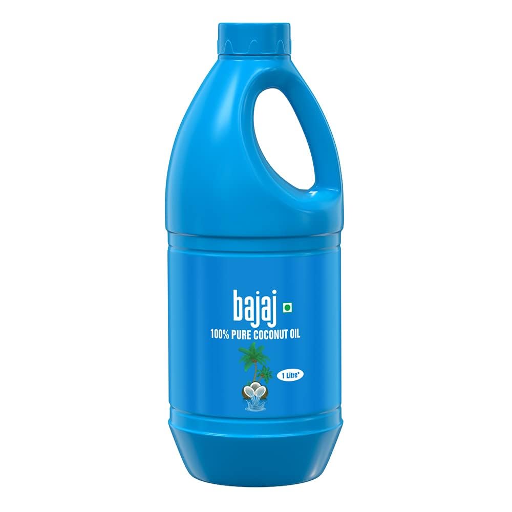 Bajaj 100% Pure Coconut Oil 900ml | Made with Premium Grade 1 Quality Coconuts