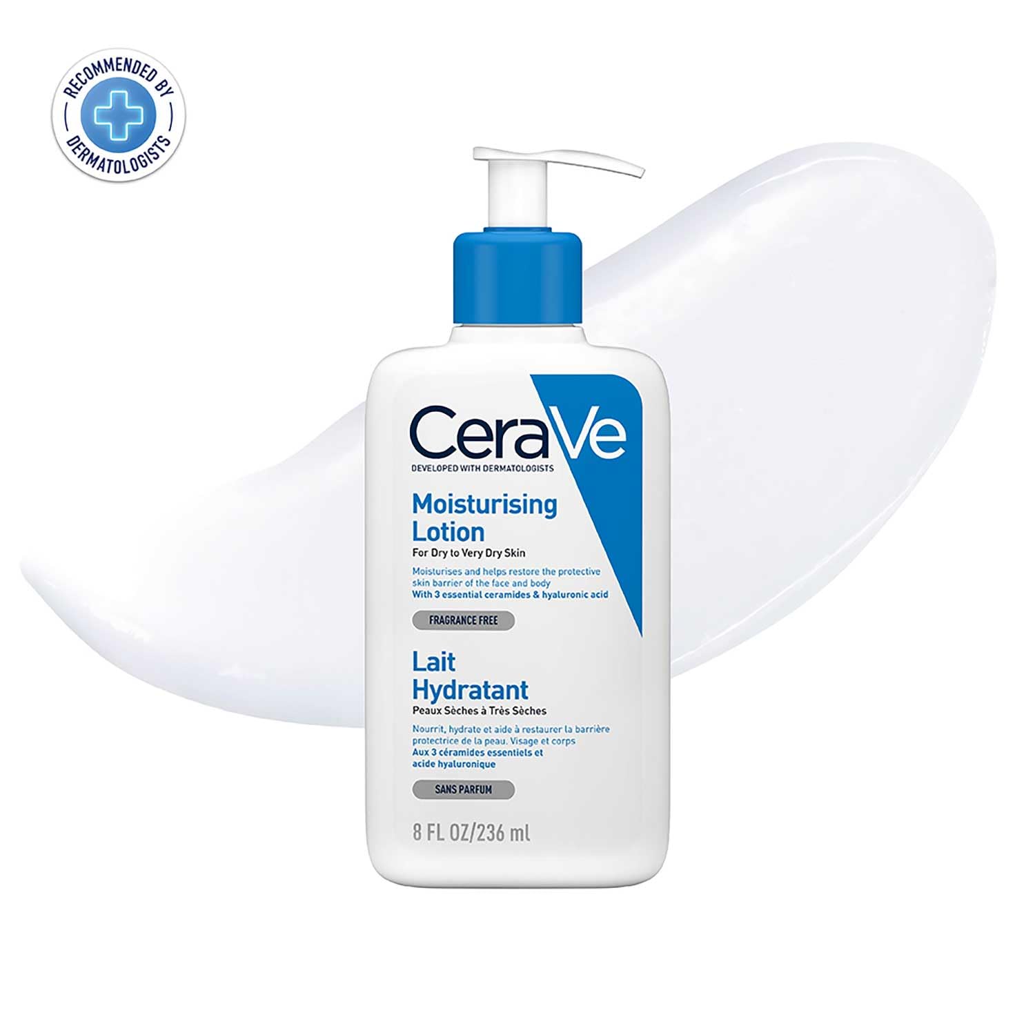 CeraVe Moisturizing Lotion For Dry Skin (236ml) - Formulated With 3 Essential Ceramides And Hyaluronic Acid | Non-Comedogenic, Oil Free And Fragrance-Free Body Lotion