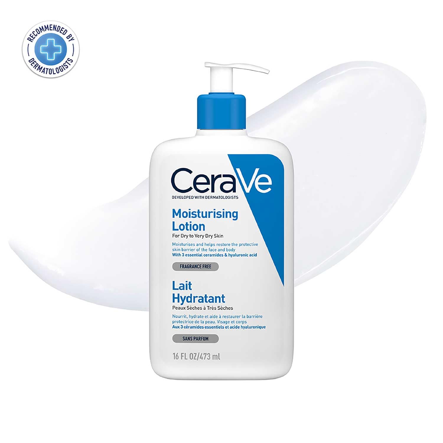 CeraVe Moisturizing Lotion For Dry Skin (473ml) - Formulated With 3 Essential Ceramides And Hyaluronic Acid | Non-Comedogenic, Oil Free And Fragrance-Free Body Lotion