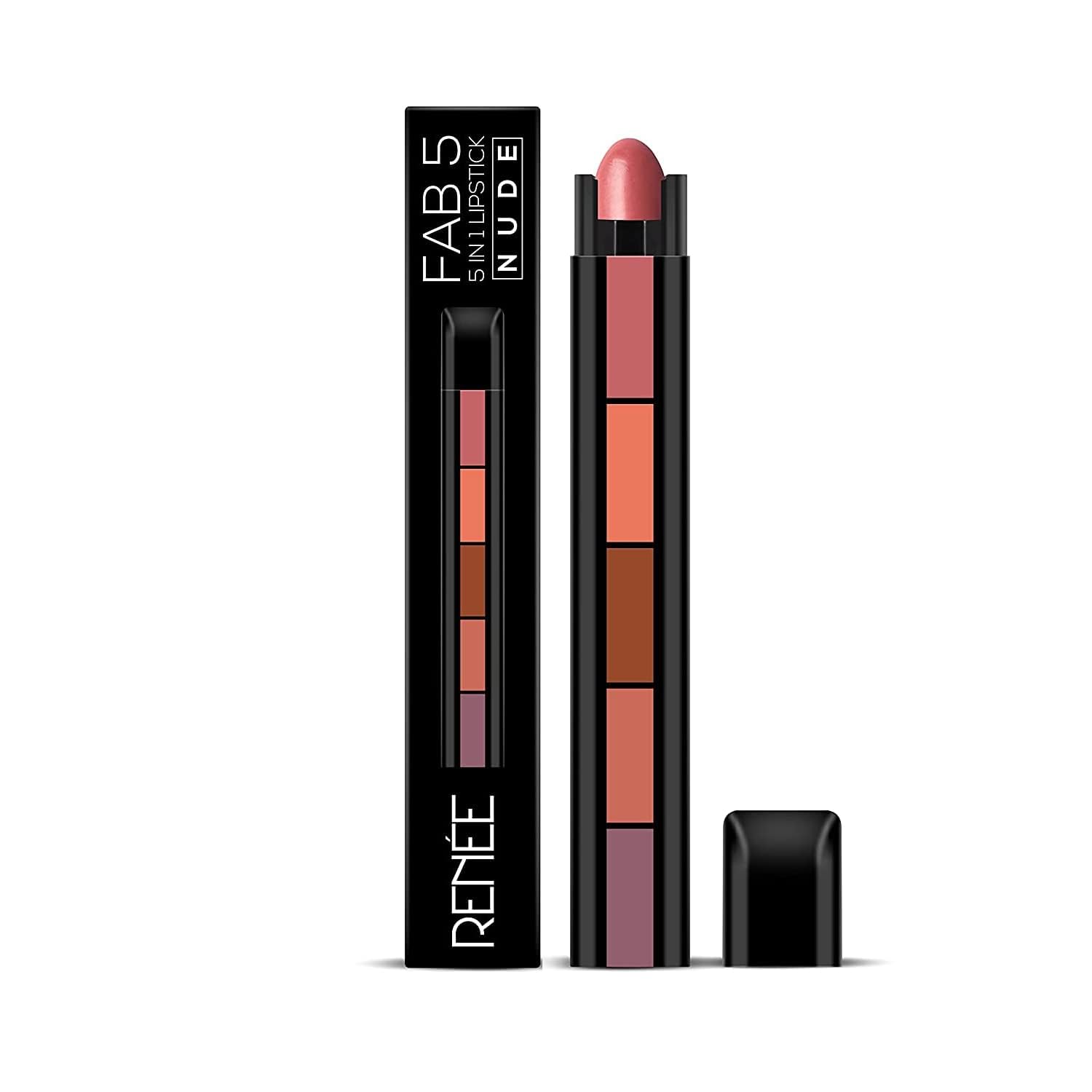 RENEE Fab 10 Combo, 7.5gm each| Five Shades In One| Long Lasting, Matte Finish| Non Drying Formula with Intense Color Payoff | Compact & Easy to Use