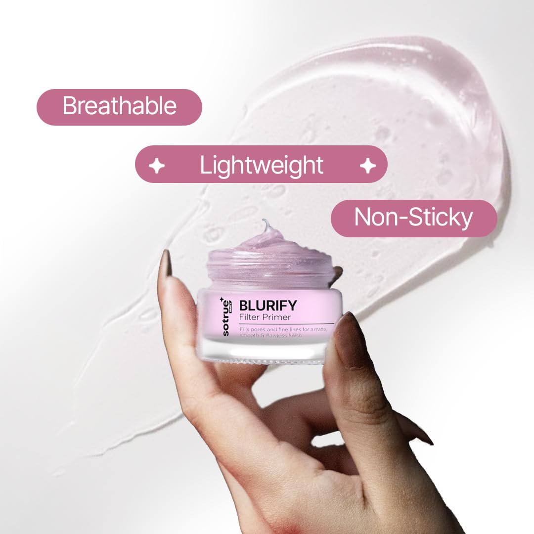 Sotrue Blurify Filter Face Primer | Instantly Blurs Fine Lines, Wrinkles & Pores | Hydrating, Lightweight & Non-Sticky | For Flawless & Smooth Makeup Base | Cruelty-Free - 15gm