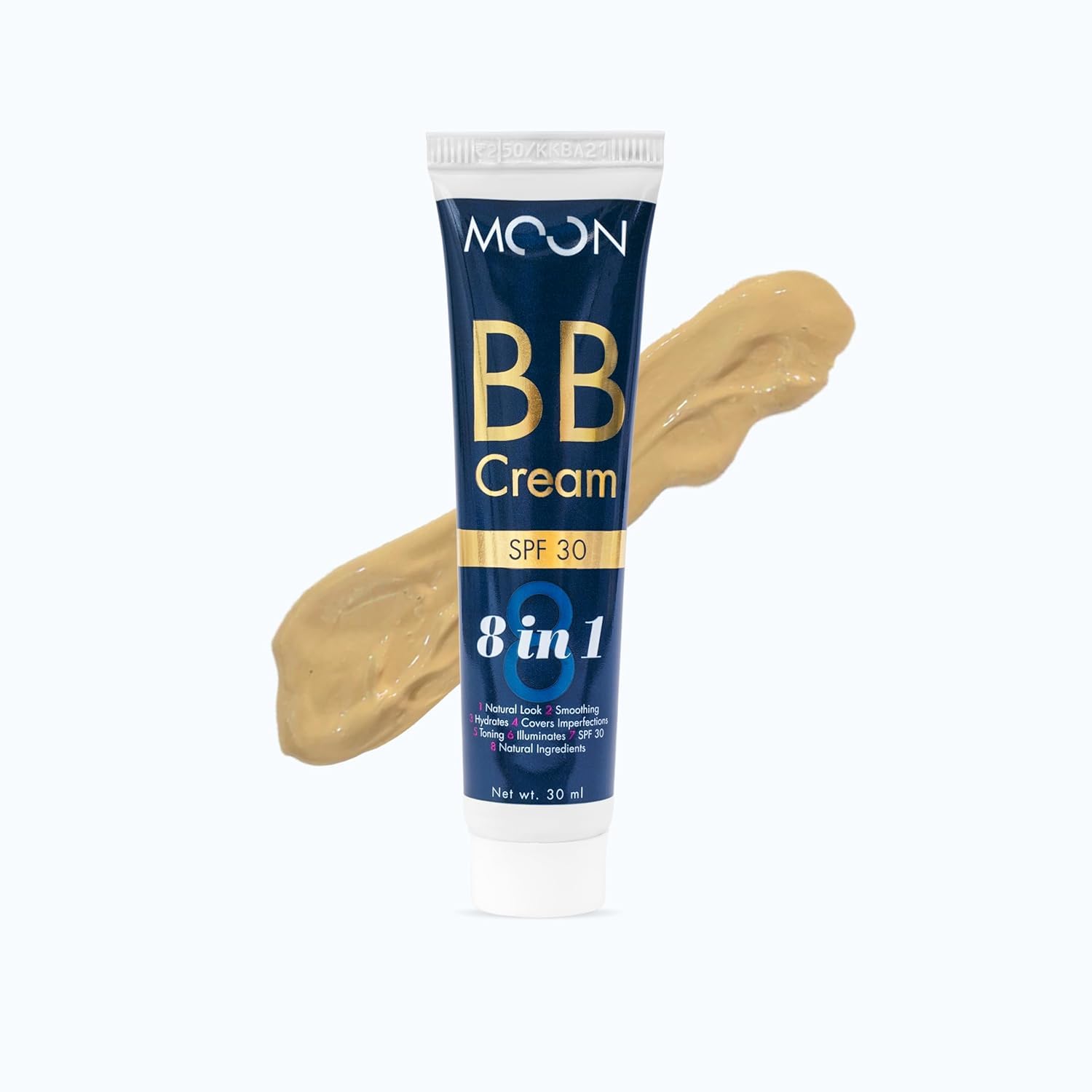 MOON COSMETICS BB Cream SPF 30 for Complexion Enhancer Foundation Light Face Makeup With Coverage For All Skin Moisturizer To Brighten Skin (Medium)