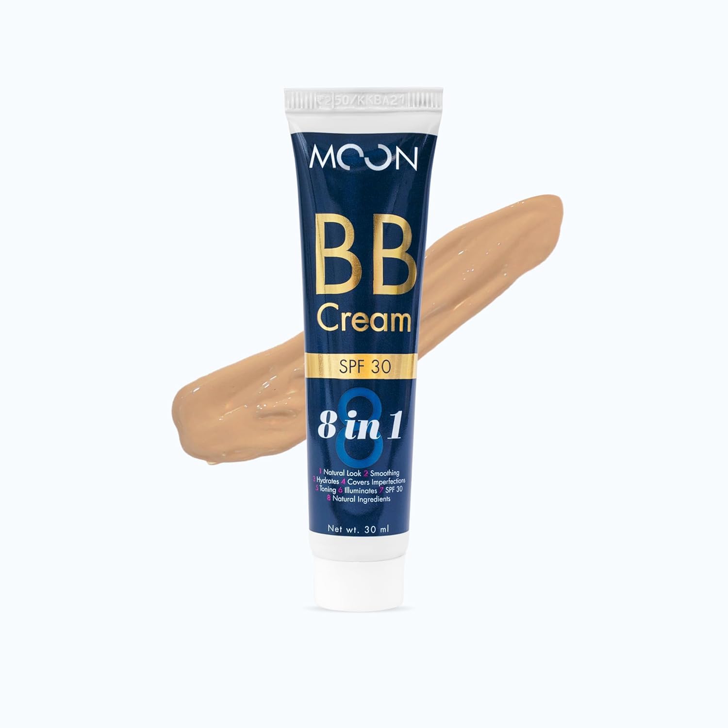 MOON COSMETICS BB Cream SPF 30 for Complexion Enhancer Foundation Light Face Makeup With Coverage For All Skin Moisturizer To Brighten Skin (Medium)