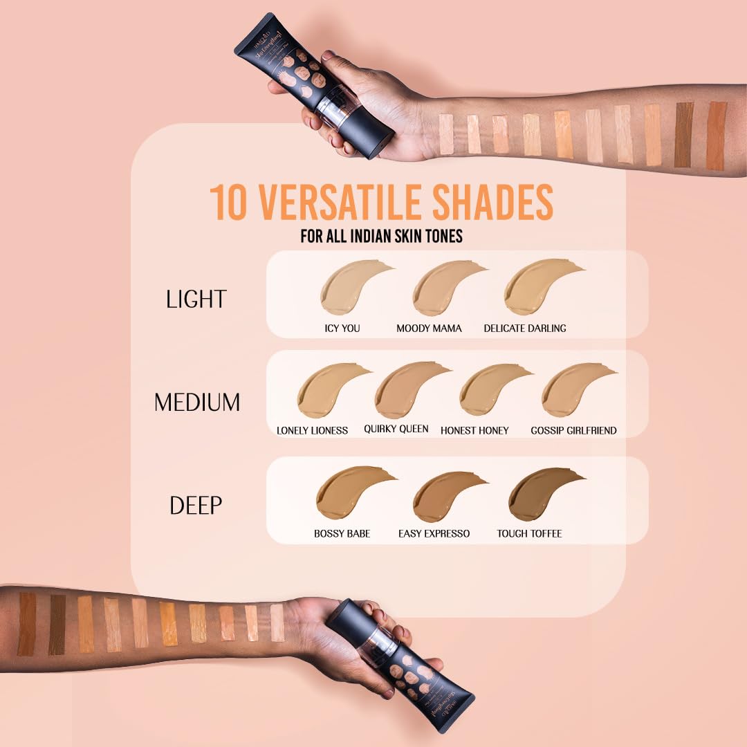 Lovechild Masaba Skip Everything Blurring Medium Coverage 4 In 1 Serum Skin Tint For All Skin Type, Natural Coverage, For Daily Use, With Sod Technology, Quirky Queen, 30Ml