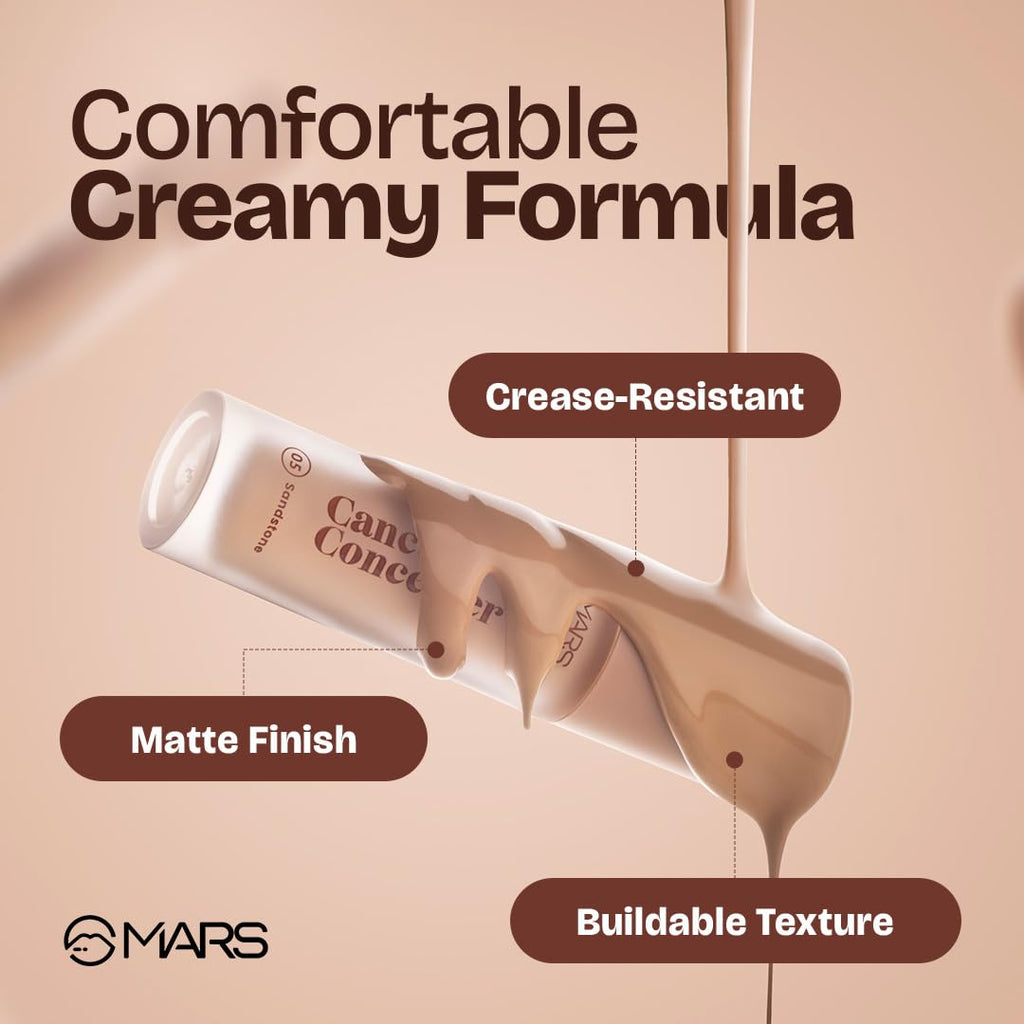 MARS SPF50 PA++++ Cancel Concealer with Radiant Natural Finish (6.0 ml) (05-SANDSTONE) | Lightweight | Medium to High Coverage | Long-Lasting & Multi-Purpose | Crease Resistant