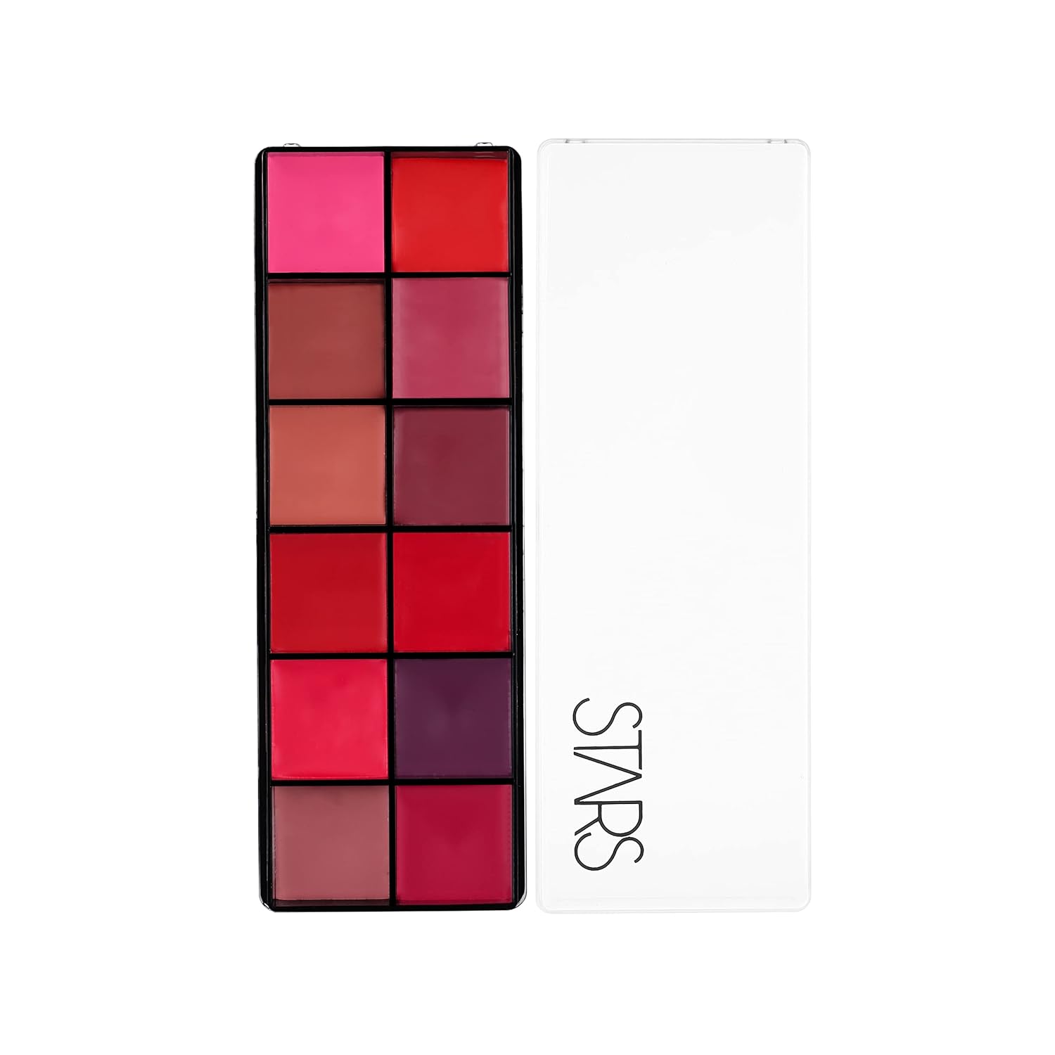 Stars Cosmetics Lush Lip Palette 12 Shades Cream Smooth Finish Waterproof Long Lasting Lightweight Ultra Pigmented smudgeproof for all Skins (multi-colour) 72g