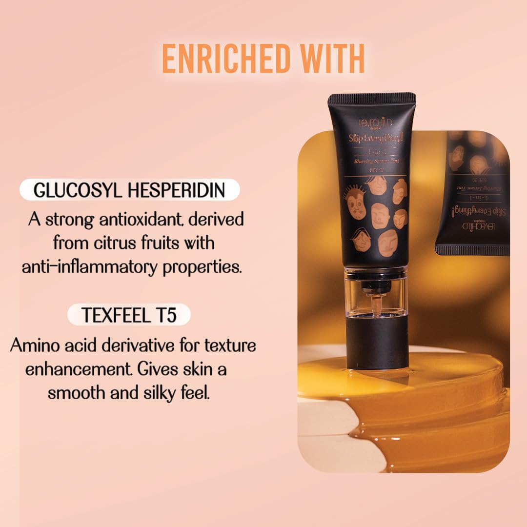 Lovechild Masaba Skip Everything Blurring Medium Coverage 4 In 1 Serum Skin Tint For All Skin Type, Natural Coverage, For Daily Use, With Sod Technology, Quirky Queen, 30Ml