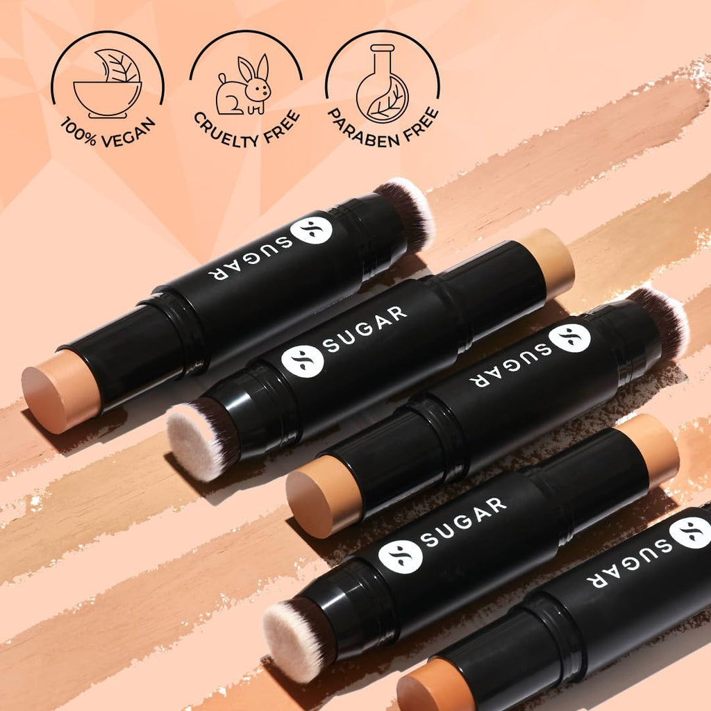 SUGAR Cosmetics Ace Of Face Matte Foundation Stick with In-Built Brush | For All Skin type,Lasts 24hrs | Full Coverage Foundation for Women | 12gm - 25 Macchiato