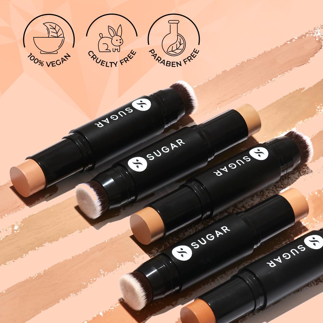 SUGAR Cosmetics Ace Of Face Matte Foundation Stick with In-Built Brush | For All Skin type,Lasts 24hrs | Full Coverage Foundation for Women | 12gm - 25 Macchiato