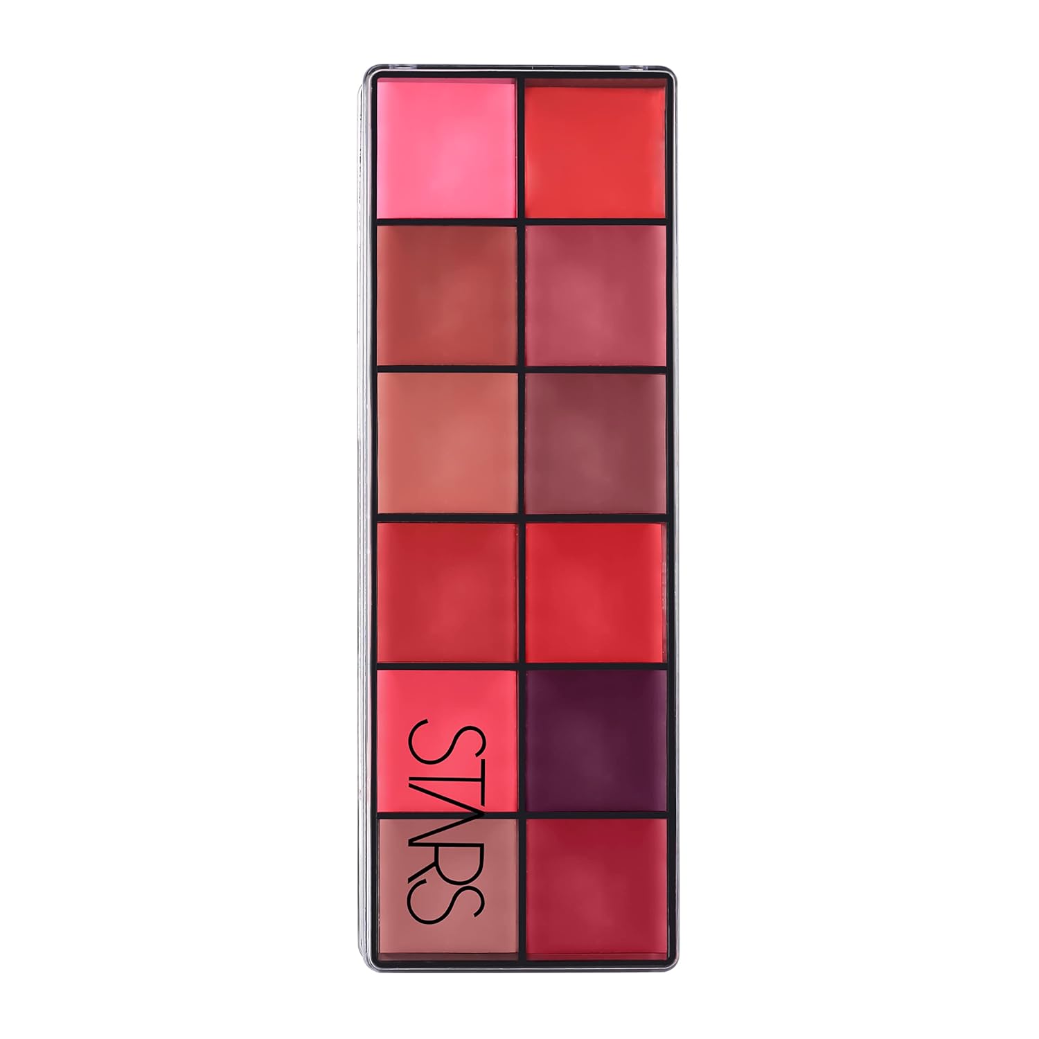 Stars Cosmetics Lush Lip Palette 12 Shades Cream Smooth Finish Waterproof Long Lasting Lightweight Ultra Pigmented smudgeproof for all Skins (multi-colour) 72g
