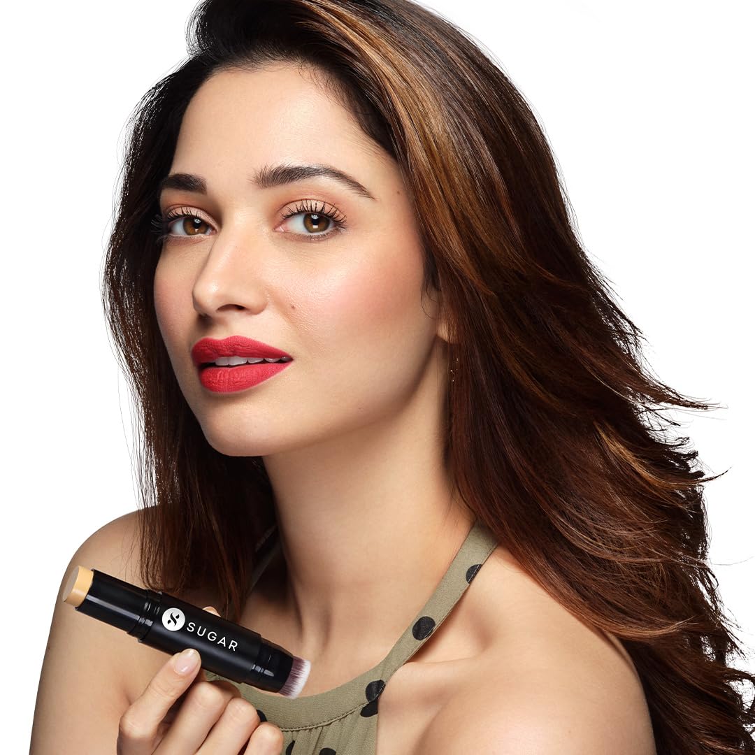 SUGAR Cosmetics Ace Of Face Matte Foundation Stick with In-Built Brush | For All Skin type,Lasts 24hrs | Full Coverage Foundation for Women | 12gm - 25 Macchiato