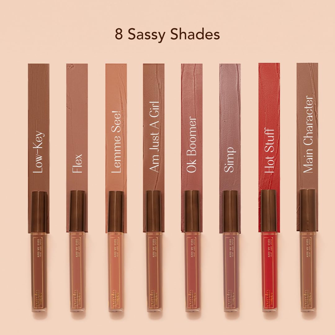 LoveChild Masaba Kiss My Sass Velvet Matte Lipstick (Burgundy Red), Intense Color, Transfer-Proof, Hydrating with Hyaluronic Acid, Long-Lasting & Lightweight, Smooth Glide Formula, OK Boomer! 3.5ml