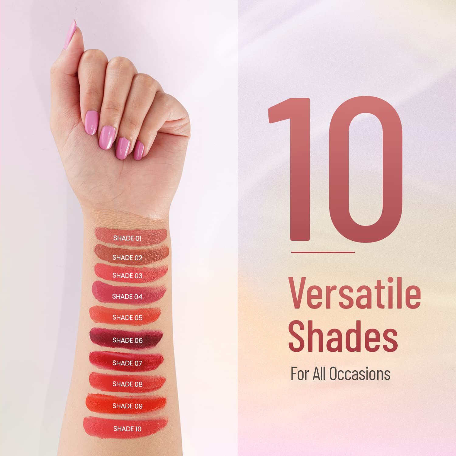 Swiss Beauty All About Lip Palette With 10 Pigmented Colors |Creamy Matte Finish Lip Colors Lipstick |Travel Friendly Lip Palette | Multicolor-02, 12gm