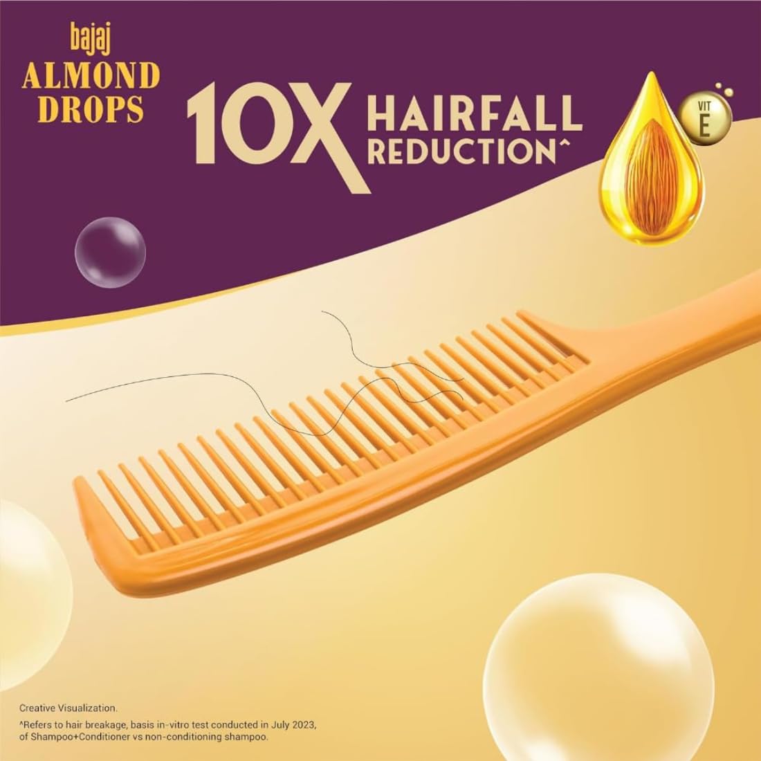Bajaj Almond Drops Anti Hairfall Shampoo 340ml + Conditioner 175ml + Serum with Oil 50ml