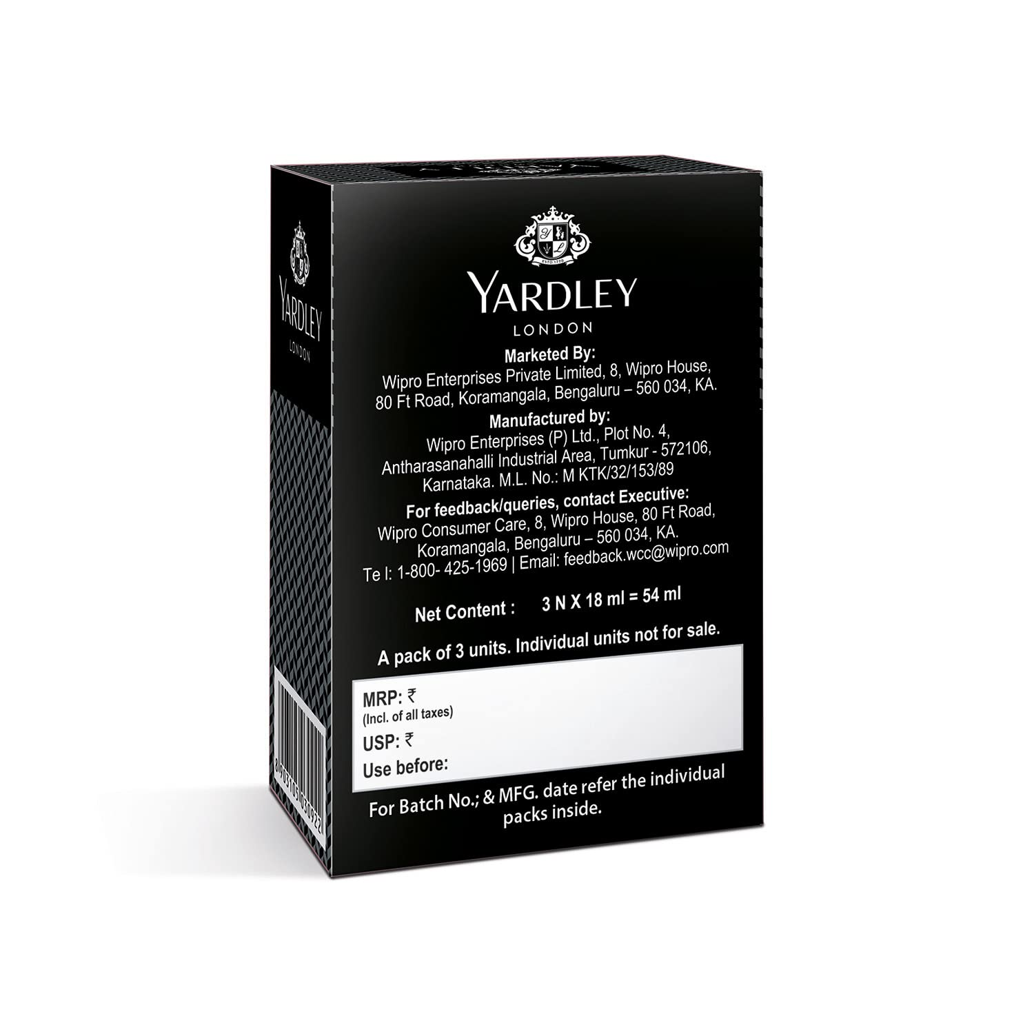 Yardley London Compact Perfume Tripack - Gentleman Royale + Gentelman Urbane + Gentleman Duke 18ml (Pack of 3)
