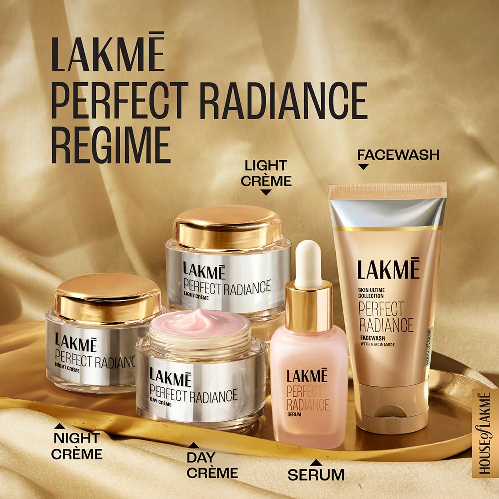 Lakme Perfect Radiance Intense Brightening Face Wash 50 g, Daily Facial Cleanser with Skin Lightening Vitamins - Lightens Dark Spots with Niacinamide