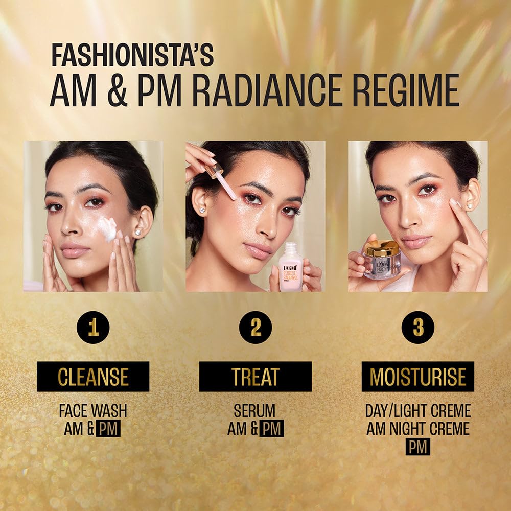 Lakme Perfect Radiance Intense Brightening Face Wash 50 g, Daily Facial Cleanser with Skin Lightening Vitamins - Lightens Dark Spots with Niacinamide