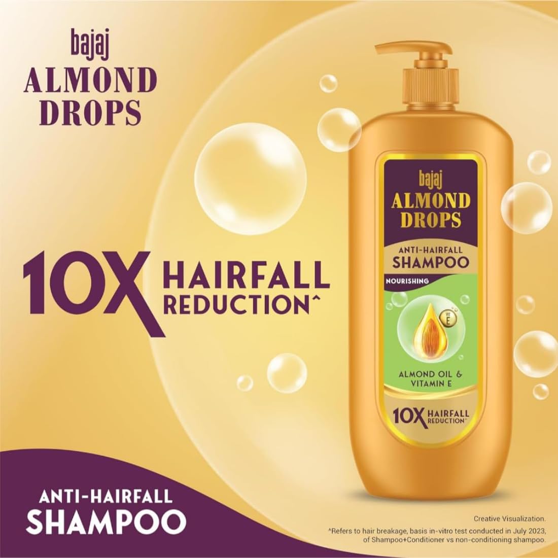 Bajaj Almond Drops Anti Hairfall Shampoo 340ml + Conditioner 175ml + Serum with Oil 50ml