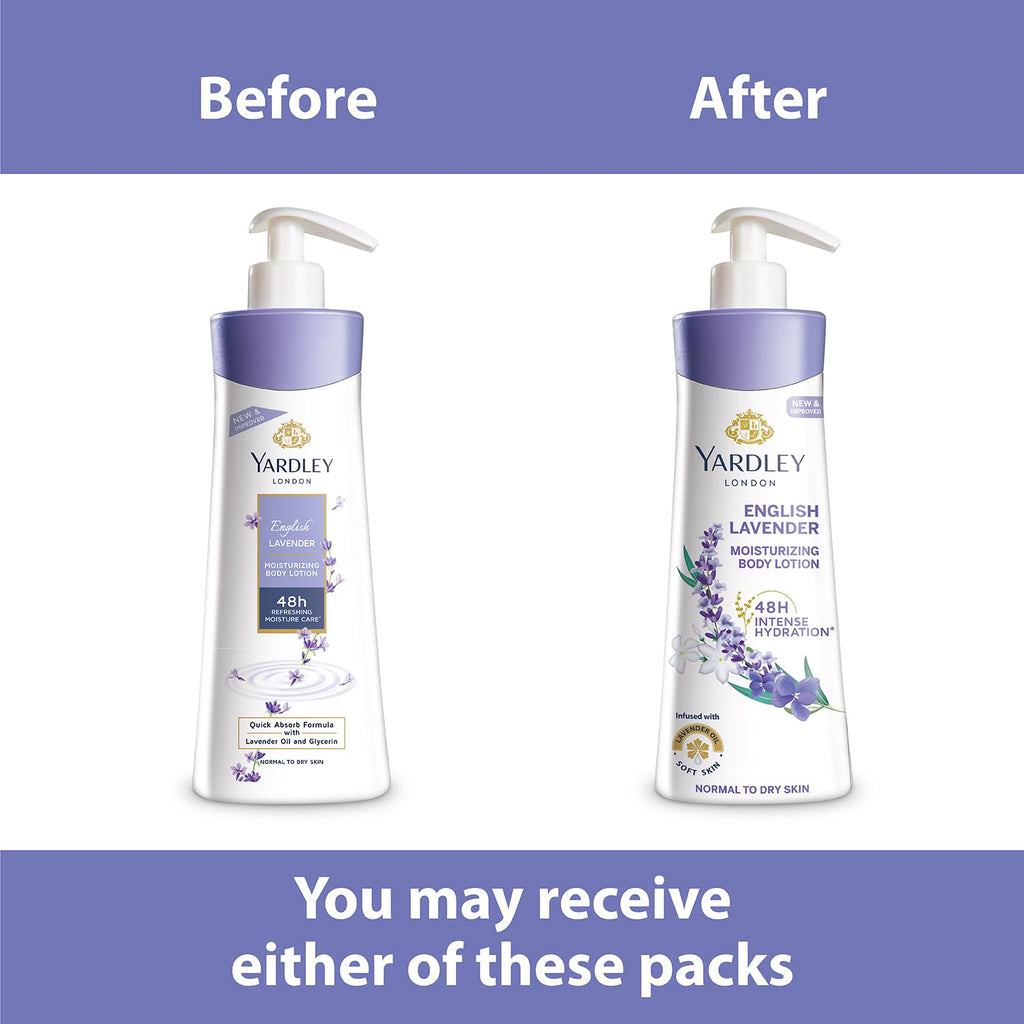 Yardley London English Lavender Moisturizing Body Lotion With Germ Shield| Infused With Lavender Oil| Daily Use Hand & Body Lotion With Natural Floral Extracts For Women| 400ml