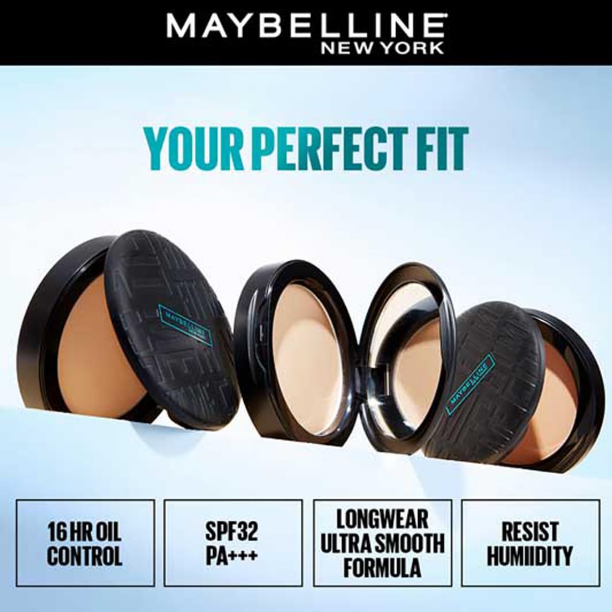 Maybelline New York Fit Me Compact Powder, Matte + Poreless Compact Powder, upto 16 hours of Oil Control with SPF 32 PA+++ and UV filters & ideal for normal to oily skin - 128 Warm Nude|6g