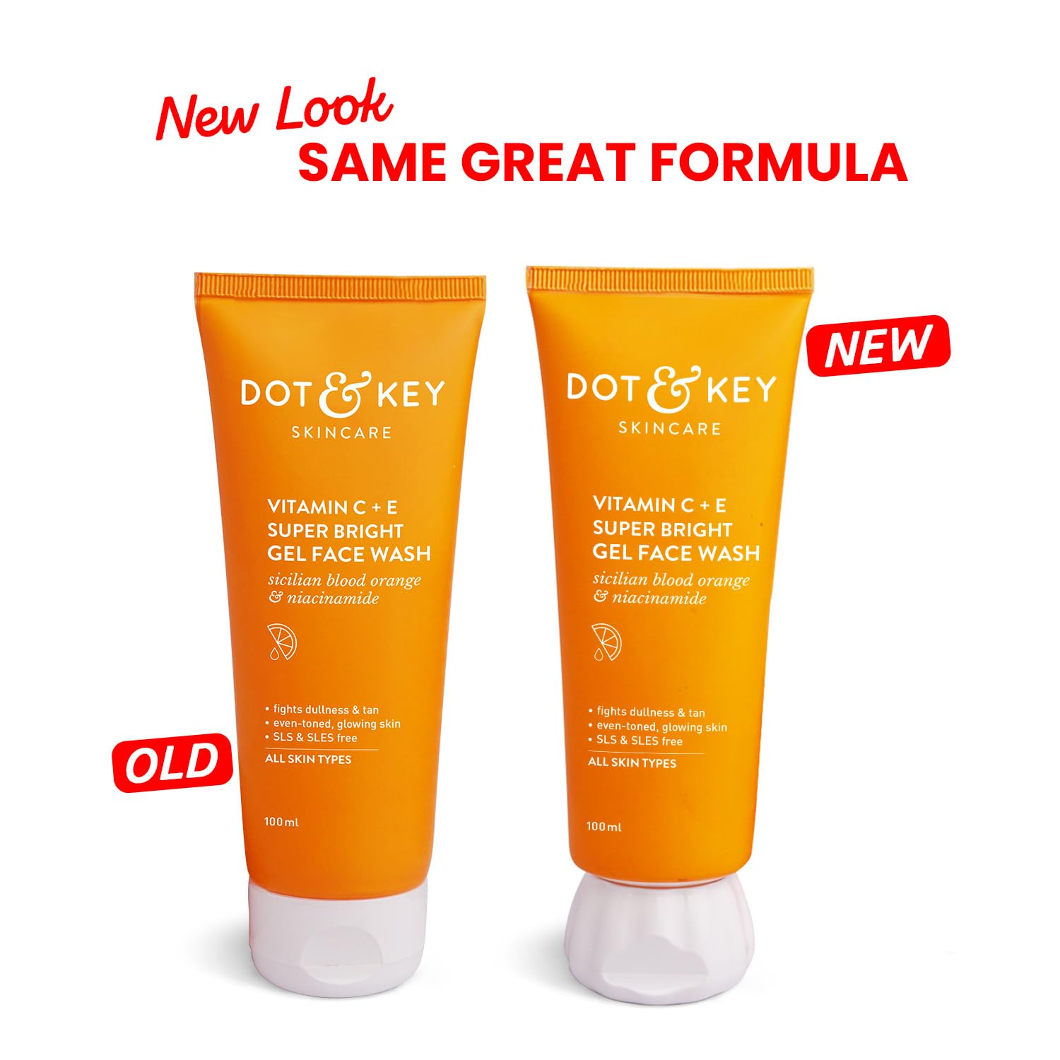 DOT & KEY Vitamin C + E Super Bright Gel Face Wash For Glowing And Brightening Skin | All Skin Types|With Triple Vitamin C| Face Wash For Women & Men|100 Ml