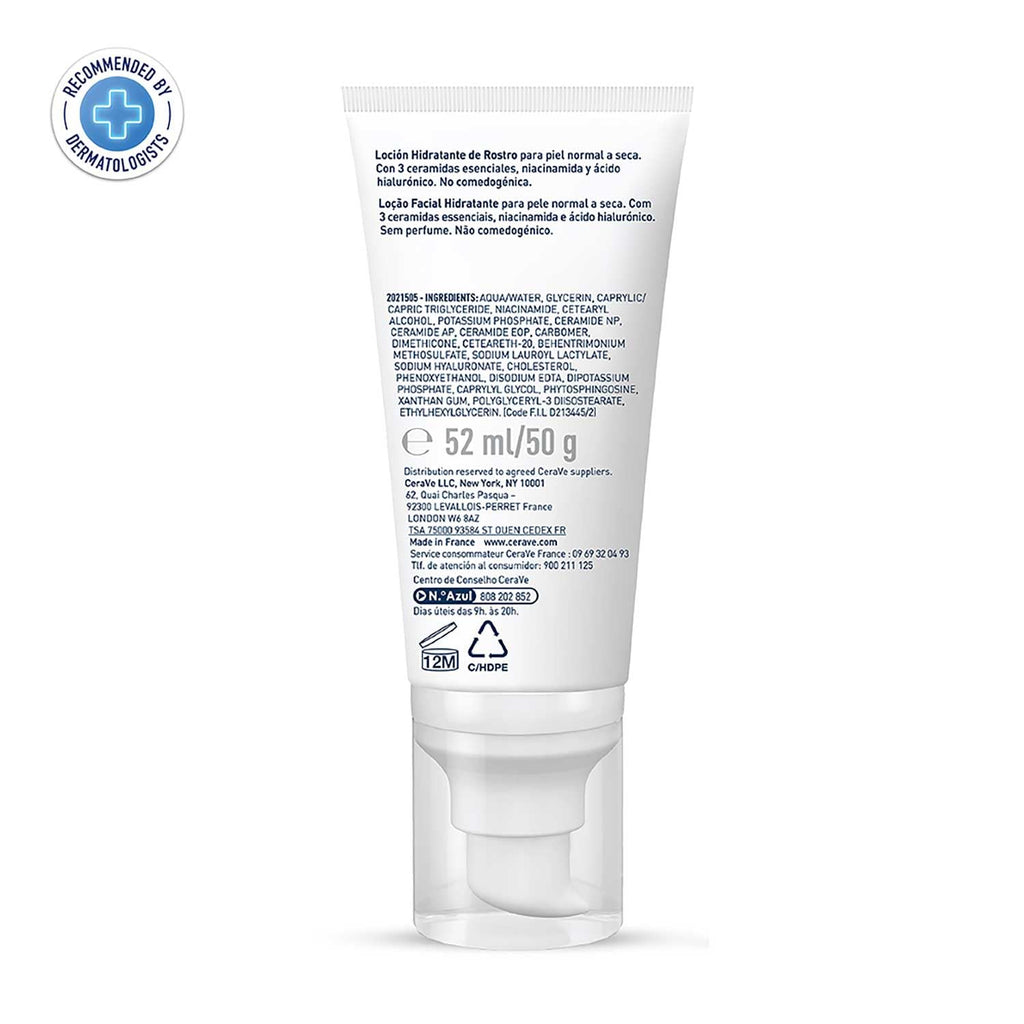 CeraVe PM Facial Moisturizing Lotion For Normal To Dry Skin (52ml) - Formulated With 3 Essential Ceramides, Niacinamide And Hyaluronic Acid | Ultra Lightweight Night Cream