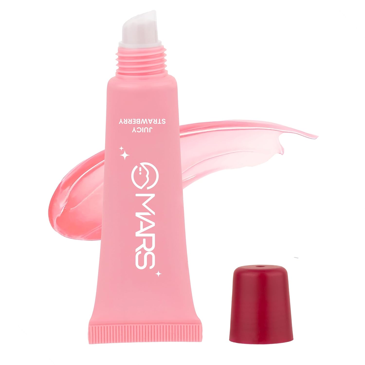 MARS Lippy Top Hydrating Lip Gel (10ml) (02-JUICY STRAWBERRY) | Nourished With Vitamin-E & Shea Butter | Long Lasting Hydration | Glossy Finish | Easy to Apply