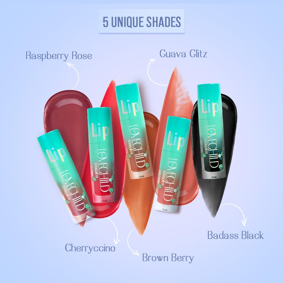 LoveChild Masaba Lip Gelato Tinted Lip Oil | Hydrating, Luminous finish |With Vitamin E, Jojoba oil, Hyaluronic Acid & Shea Butter, Raspberry Rose, 5ml