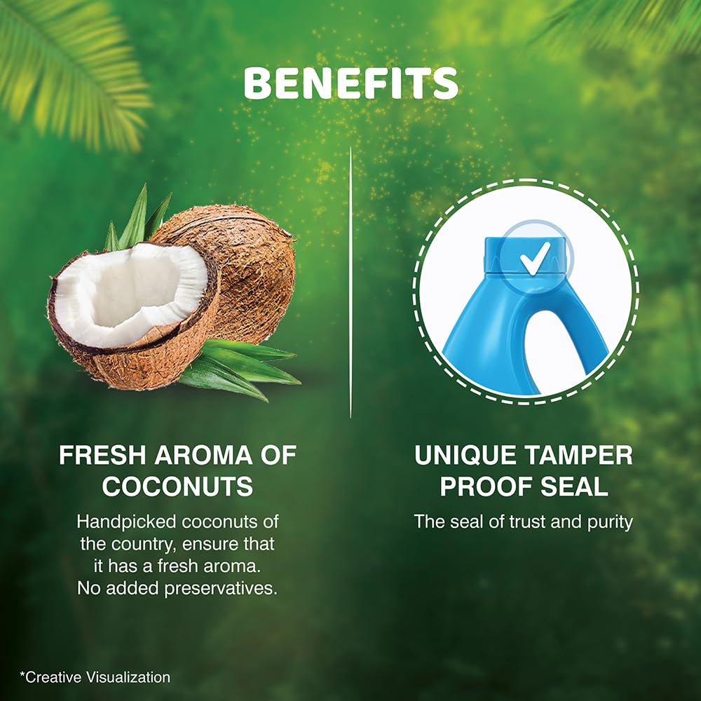 Bajaj 100% Pure Coconut Oil 900ml | Made with Premium Grade 1 Quality Coconuts