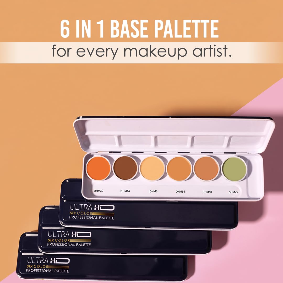 C2P Pro Dermashield Must Have 6-in-1 Concealer Color Corrector Palette | Cream-Based Foundation & Contour | Neutralizes Redness, Dark Circles & Blemishes | High Coverage, Ideal for Oily Skin | 21g