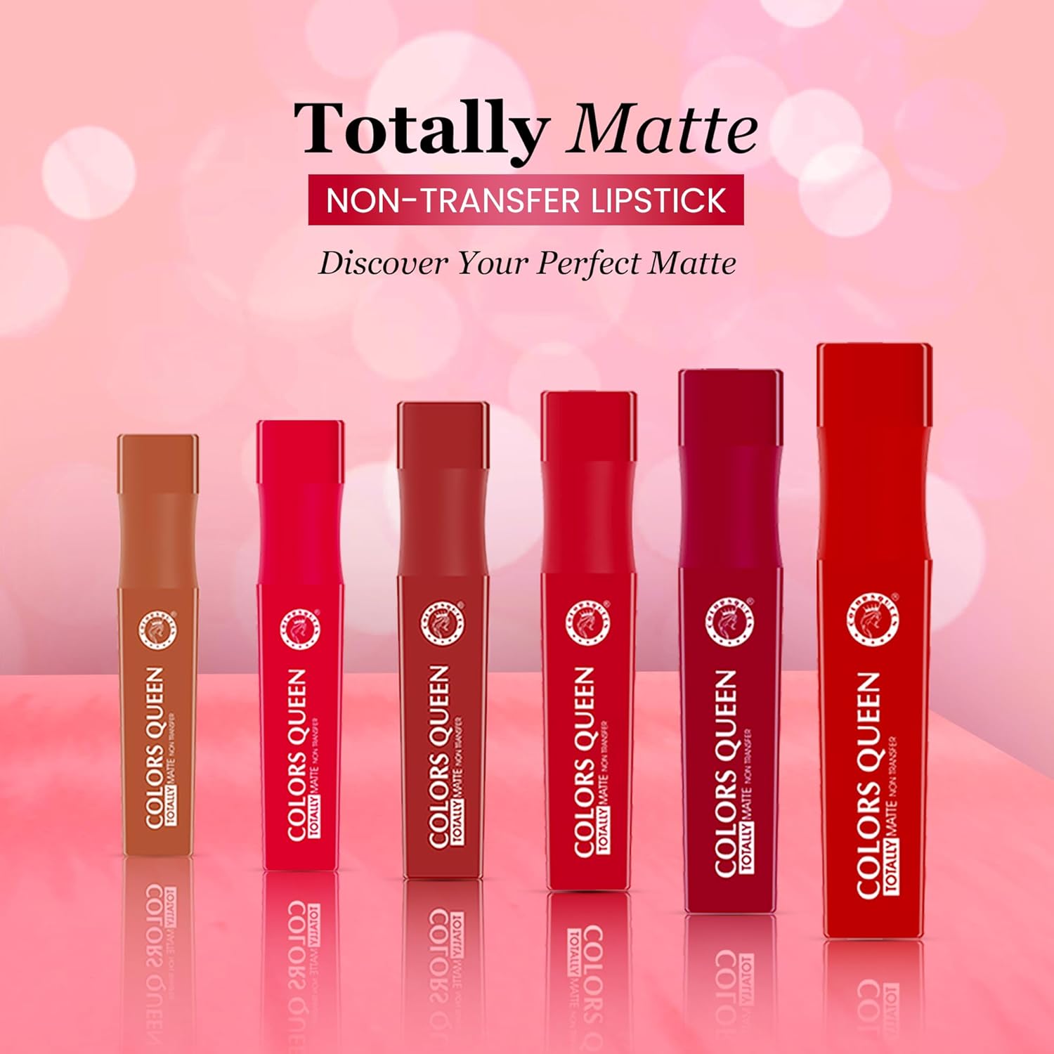 Colors Queen Totally Matte Liquid Lipstick | Intense Color Payoff, Lightweight & Comfortable, One Swipe Application | Long Lasting, Non Transfer Liquid Lipstick for Women (13 - Nude Frost, 7.5g)