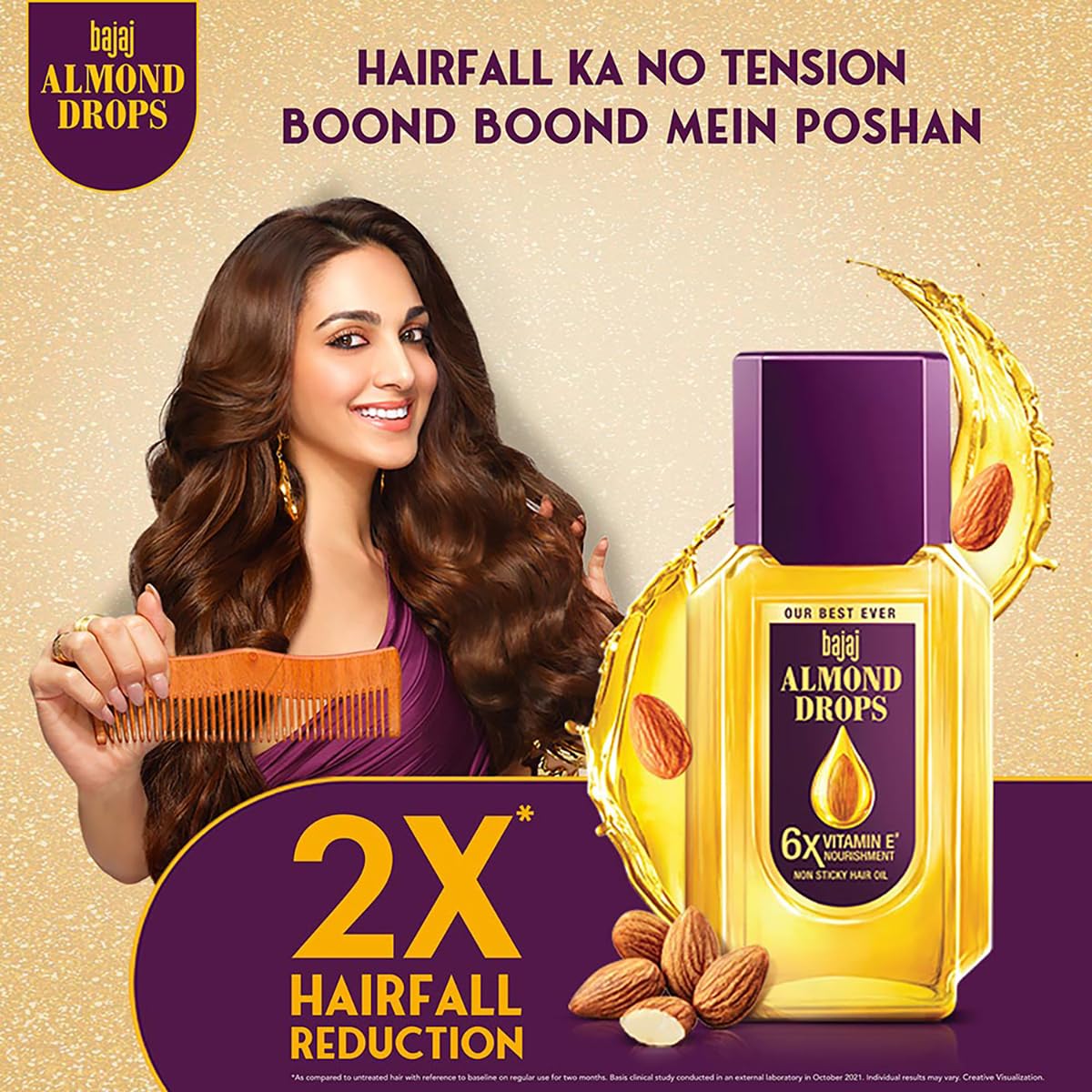 Bajaj Almond Drops Hair Oil, 475 ml, 6X Vitamin E, Light & Non Sticky Hair Oil
