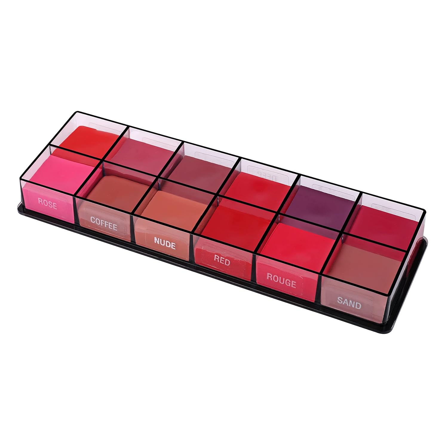 Stars Cosmetics Lush Lip Palette 12 Shades Cream Smooth Finish Waterproof Long Lasting Lightweight Ultra Pigmented smudgeproof for all Skins (multi-colour) 72g