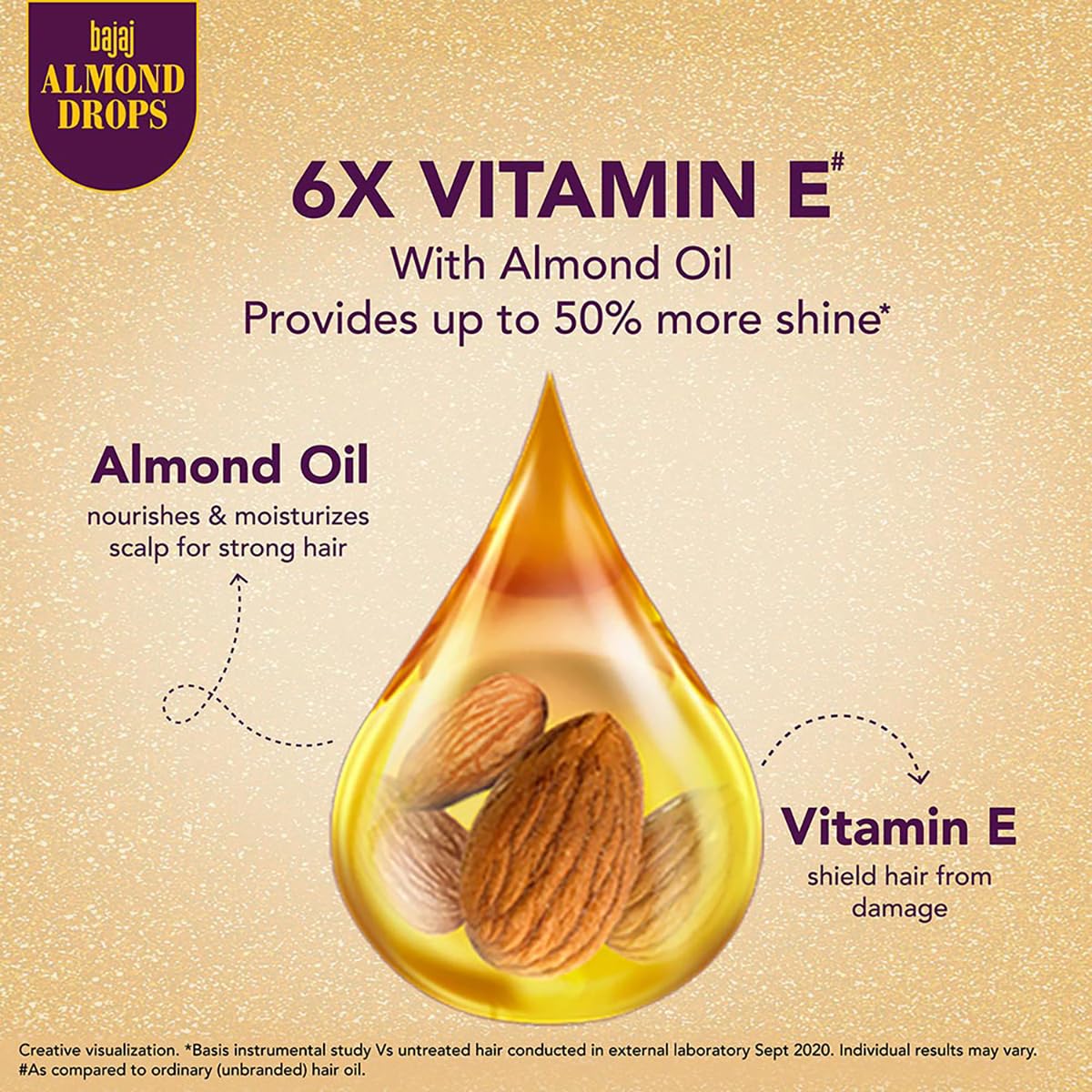 Bajaj Almond Drops Hair Oil, 475 ml, 6X Vitamin E, Light & Non Sticky Hair Oil