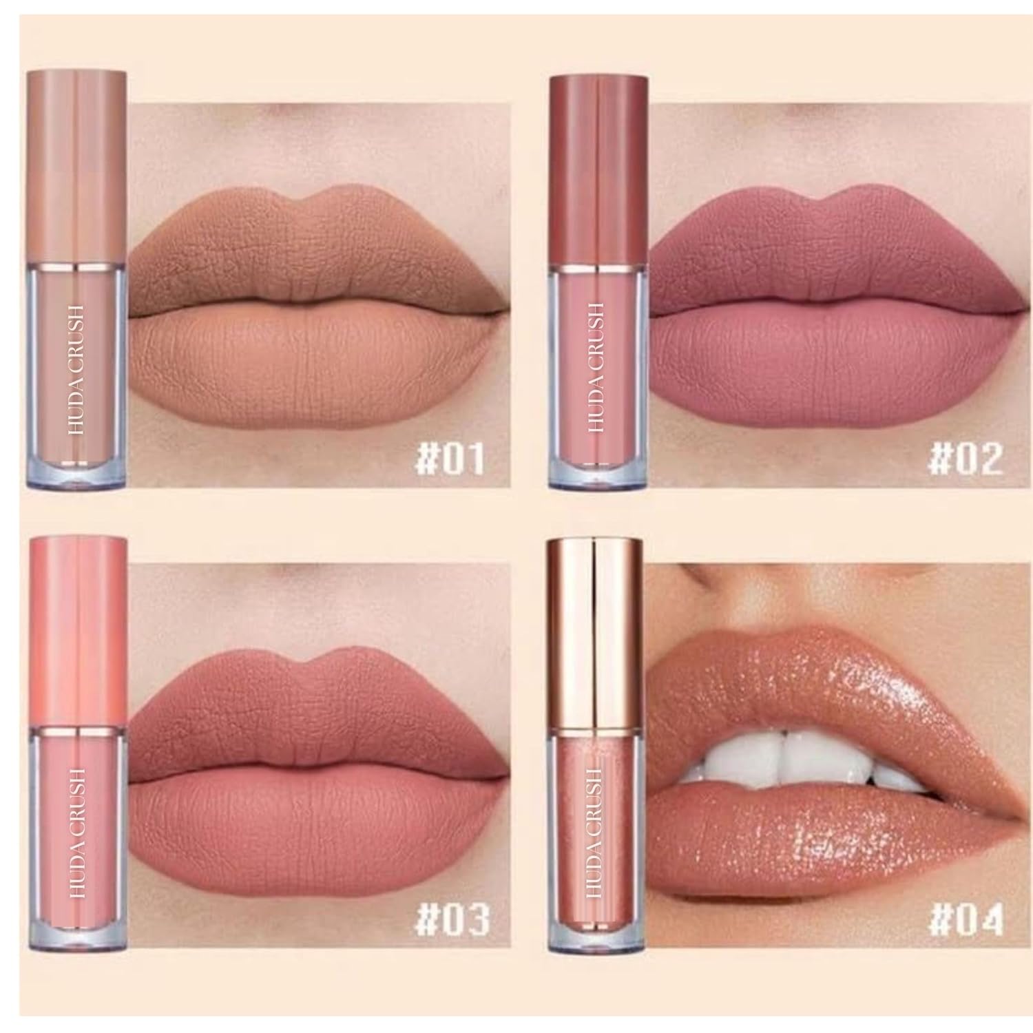 HUDACRUSH Mini Lipstick Combo Set - 12Pcs Liquid Lipstick Waterproof, Long Lasting Matte Finish, Red, Pink, Maroon, Nude, Brown Lipstick Gift Set for Women - Perfect Lipstick for Dusky Skin Tone