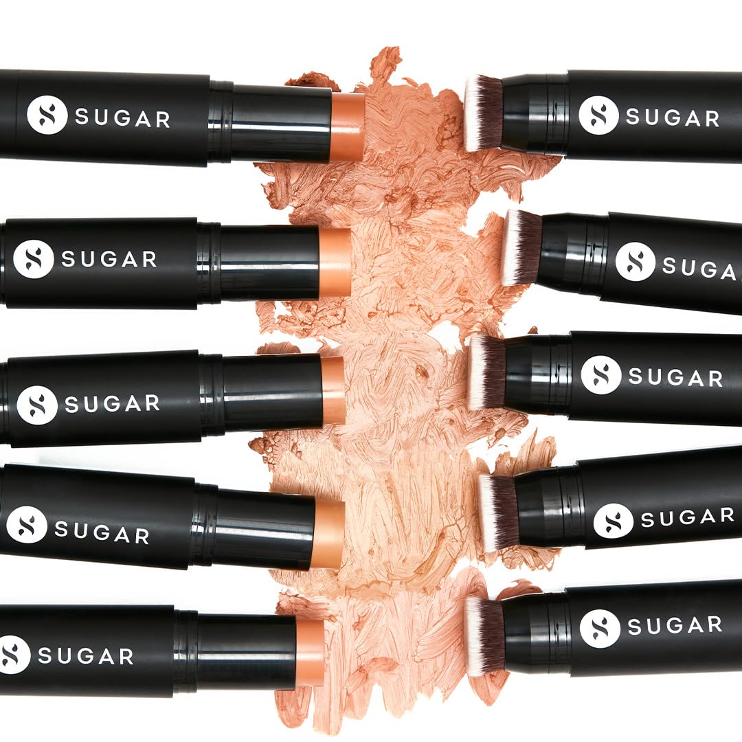 SUGAR Cosmetics Ace Of Face Matte Foundation Stick with In-Built Brush | For All Skin type,Lasts 24hrs | Full Coverage Foundation for Women | 12gm - 25 Macchiato