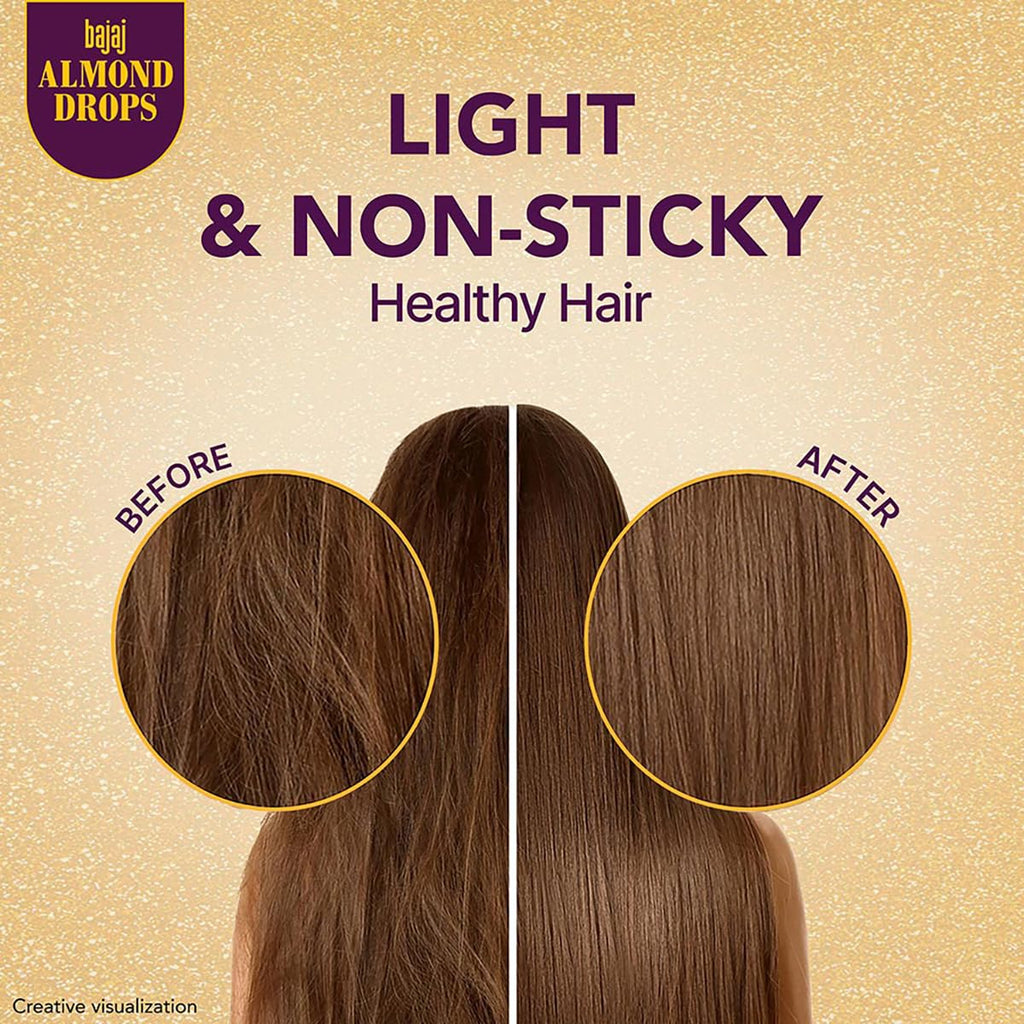 Bajaj Almond Drops Hair Oil, 475 ml, 6X Vitamin E, Light & Non Sticky Hair Oil