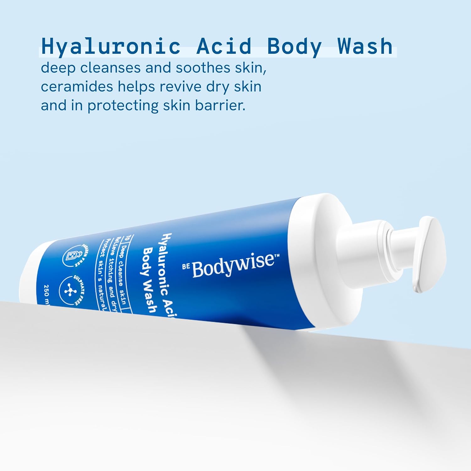 Be Bodywise Hyaluronic Acid Body Wash with Aloe Vera Extract | Deep Cleanses Skin & Provides Intense Hydration to Skin| Gentle and Suitable for All Skin Types | 250ml