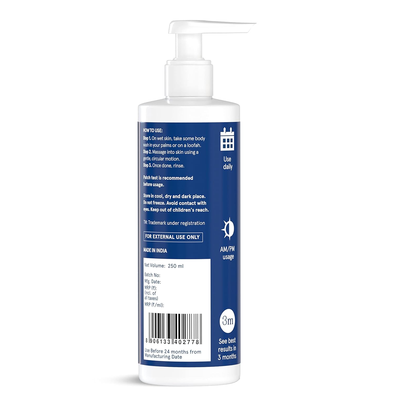Be Bodywise Hyaluronic Acid Body Wash with Aloe Vera Extract | Deep Cleanses Skin & Provides Intense Hydration to Skin| Gentle and Suitable for All Skin Types | 250ml