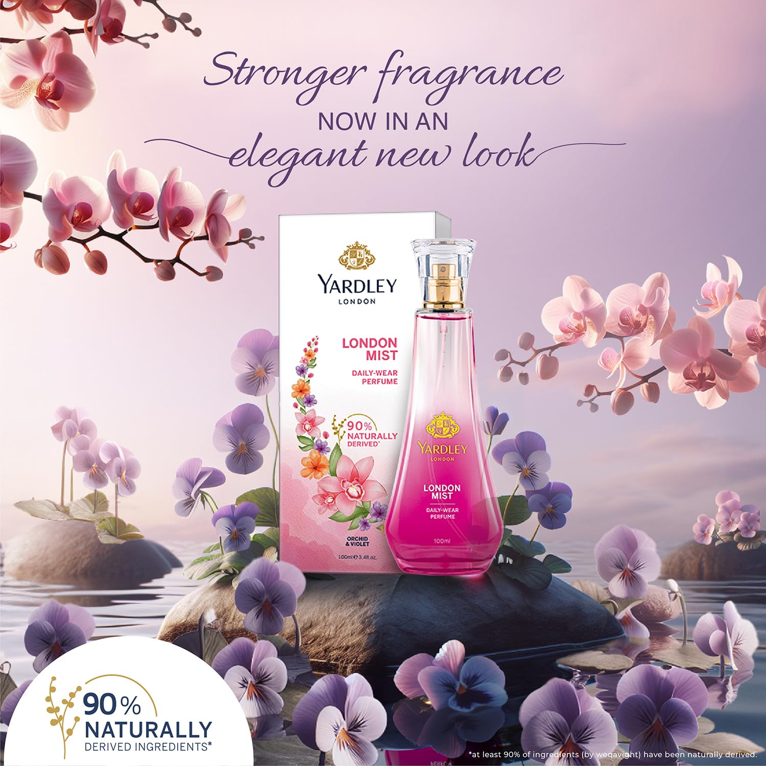 Yardley London London Mist Perfume| Floral & Ozonic Scent| 90% Naturally Derived| Orchid & Perfume for Women| 100ml