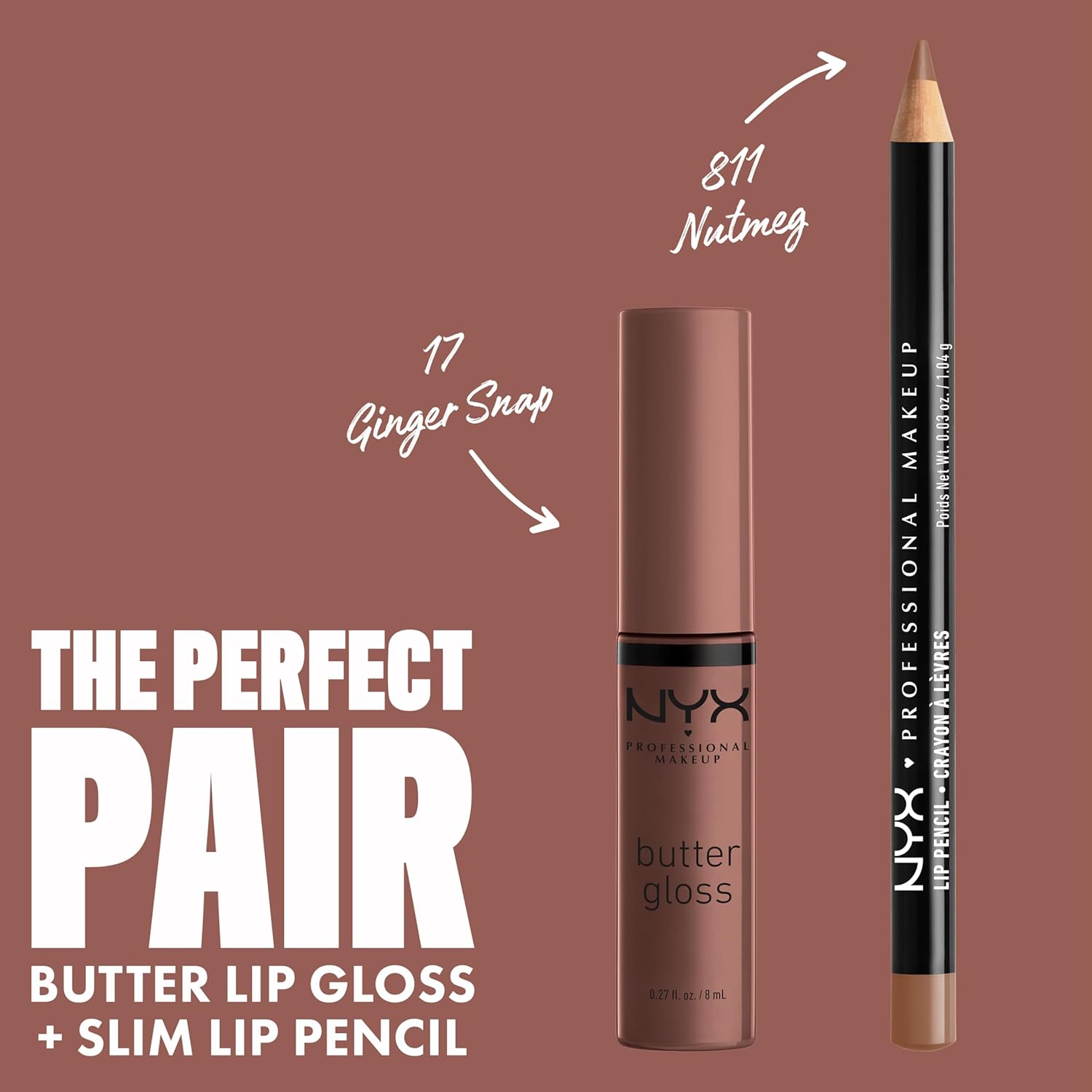Nyx Professional Makeup Butter Lip Gloss, Sheer Finish - Ginger Snap, 8ml