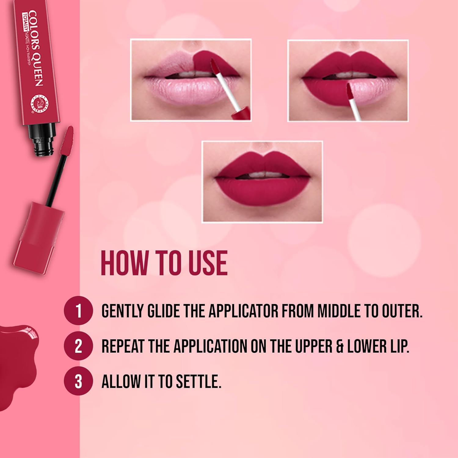 Colors Queen Totally Matte Liquid Lipstick | Intense Color Payoff, Lightweight & Comfortable, One Swipe Application | Long Lasting, Non Transfer Liquid Lipstick for Women (13 - Nude Frost, 7.5g)